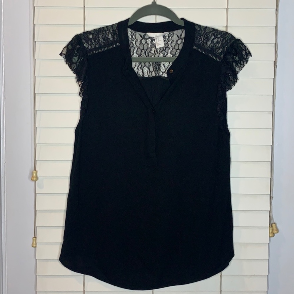 EUC H&M black life detail blouse | Size 10